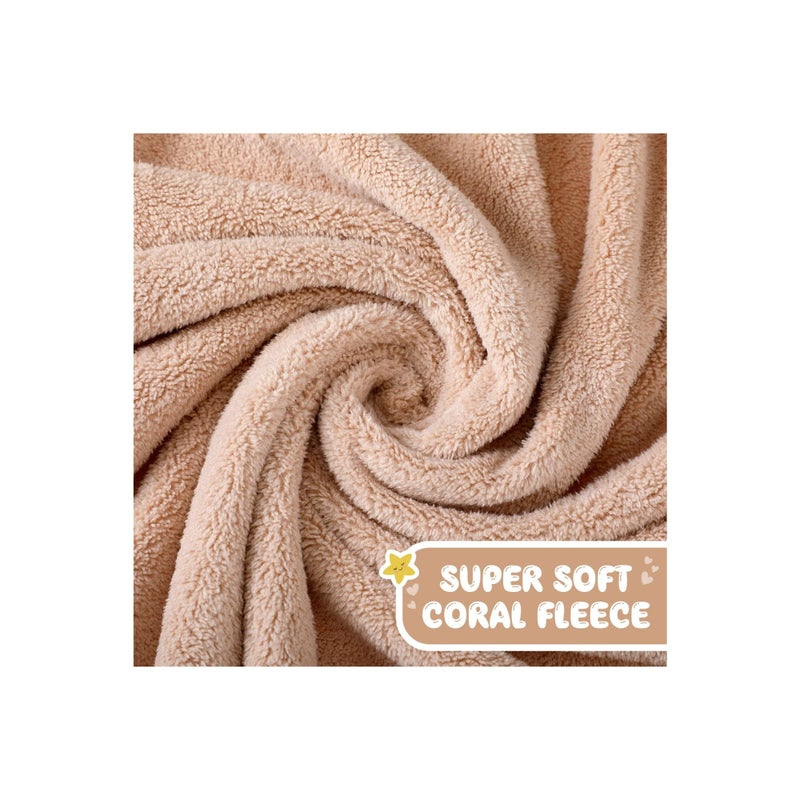 SOLARAE 3PCS HoodedA Towel Set for Newborn Boys and Girls, Soft Terry Baby Hooded Bath Wrap Baby Bathing Towel and Washcloths Kit Baby Hooded Bath Wrap Set for Baby Supplies (Elephant, Bear, Deer) - Image 3