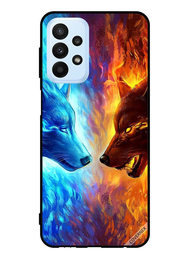 Covernex Protective Case Cover For Samsung Galaxy A23 Water & Fire Wolf - Image 1