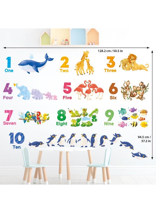 DECOWALL DS12-8076 Number Animal Wall Stickers Decals Alphabet ABC Educational Classroom Bedroom décor Nursery playroom Removable Kids Preschool Decorations Play Toddler Children's - Image 5