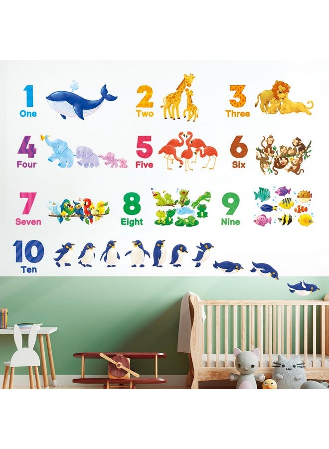 DECOWALL DS12-8076 Number Animal Wall Stickers Decals Alphabet ABC Educational Classroom Bedroom décor Nursery playroom Removable Kids Preschool Decorations Play Toddler Children's - Image 3