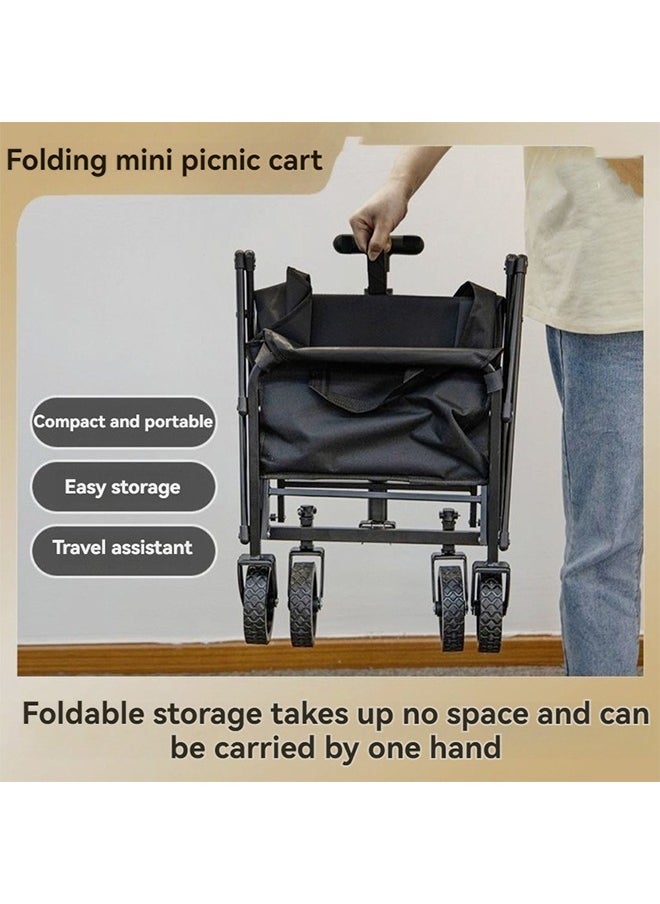 Beauenty Folding Wagon Garden Cart Folding Trolley Cart Outdoor Wagon Collapsible With Removable Fabric Festival Garden Camping Picnic Cart Supports Max 440lbs Capacity Transport Trailer  - Image 4