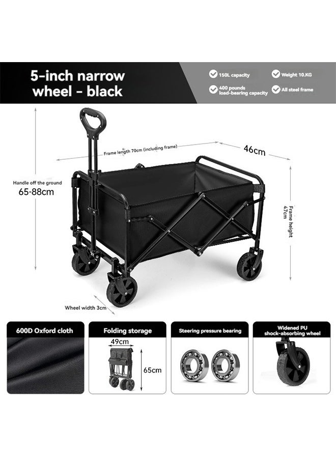 Beauenty Folding Wagon Garden Cart Folding Trolley Cart Outdoor Wagon Collapsible With Removable Fabric Festival Garden Camping Picnic Cart Supports Max 440lbs Capacity Transport Trailer  - Image 2