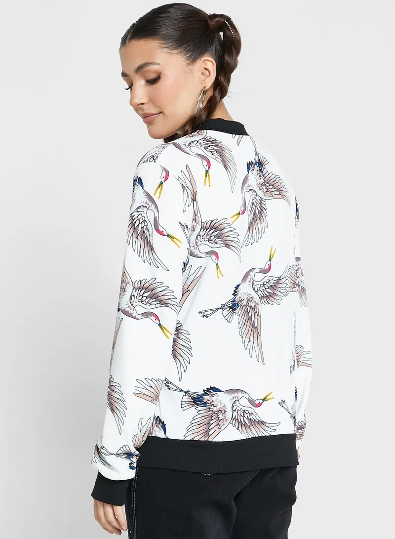 Ginger Printed Zipped Jacket