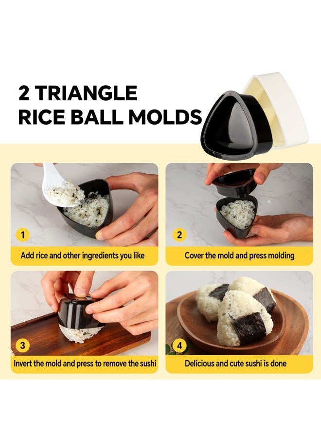 Vynetralix Musubi Press Mold Kit, Includes 2 Musubi Makers, 2 Onigiri Molds, 2 Rice Paddles, Temaki Roller & Luncheon Meat Slicer – Easy to Clean, Dishwasher Safe - Image 2