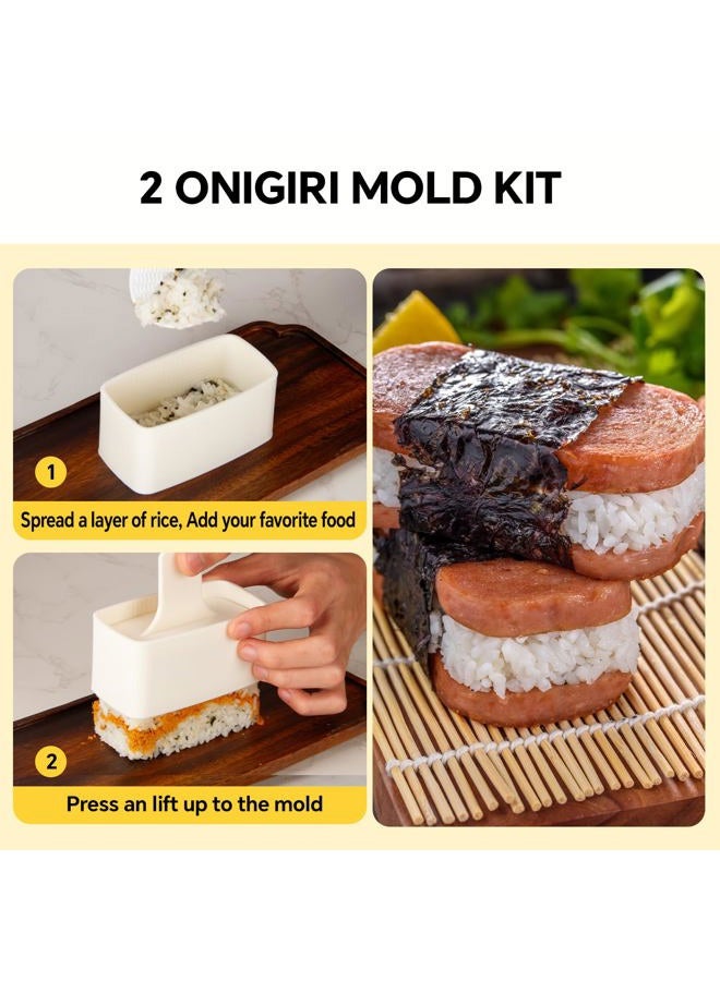 Vynetralix Musubi Press Mold Kit, Includes 2 Musubi Makers, 2 Onigiri Molds, 2 Rice Paddles, Temaki Roller & Luncheon Meat Slicer – Easy to Clean, Dishwasher Safe - Image 3