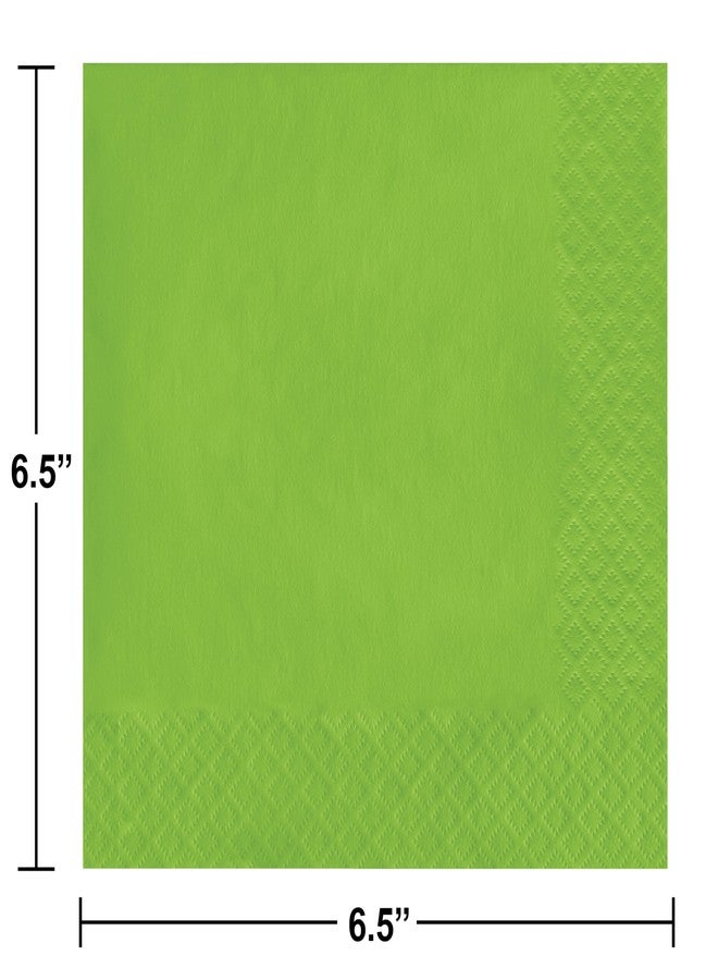 Creative Converting Touch of Color 2-Ply 50 Count Paper Lunch Napkins, Fresh Lime - 663123B - Image 3