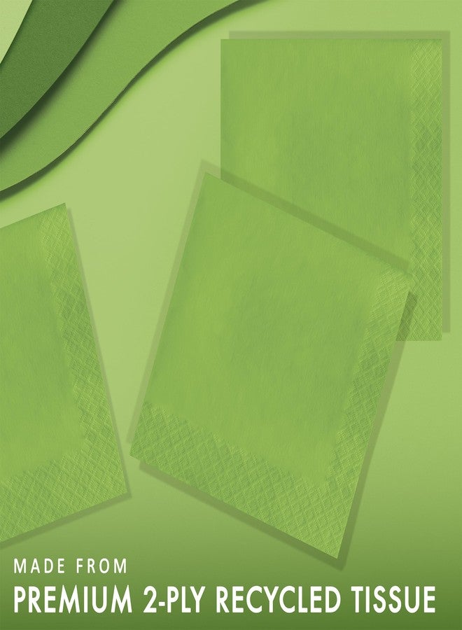 Creative Converting Touch of Color 2-Ply 50 Count Paper Lunch Napkins, Fresh Lime - 663123B - Image 2