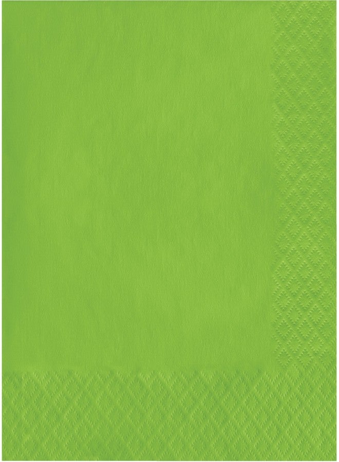 Creative Converting Touch of Color 2-Ply 50 Count Paper Lunch Napkins, Fresh Lime - 663123B - Image 1