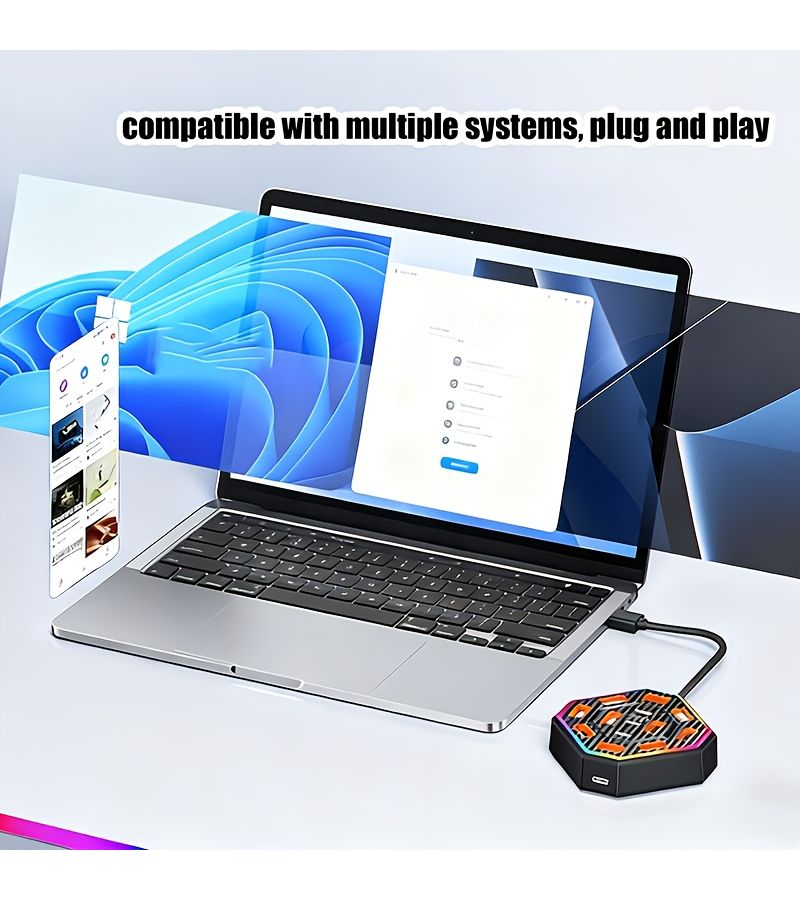 12 Port USB Hub With 1 Type C Port Docking Station White Plug And Play Multi Port Simultaneous Application For Laptop USB Expander For Mouse Keyboard Flash Drive Office Essentials - Image 5
