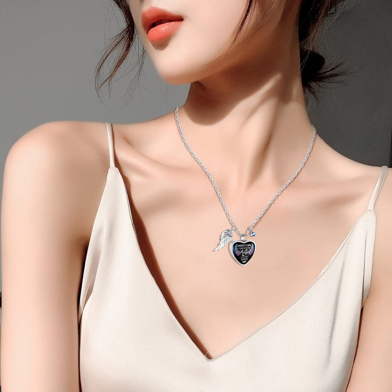 Dletay Heart Urn Necklace for Ashes Birthstones Cremation Jewelry for Ashes Stainless Steel Ash Necklace Memorial Ash Holder - Image 5