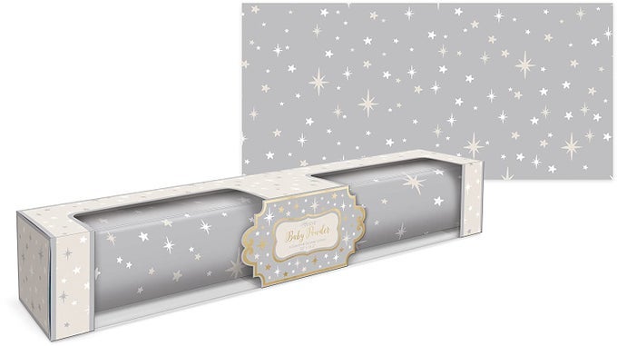 DOVE GRAY WITH STARS BABY POWDER SCENTED DRAWER LINERS 6 SHEETS