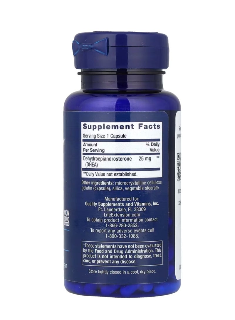 Life Extension DHEA 25 mg 100 Capsules - Image 2