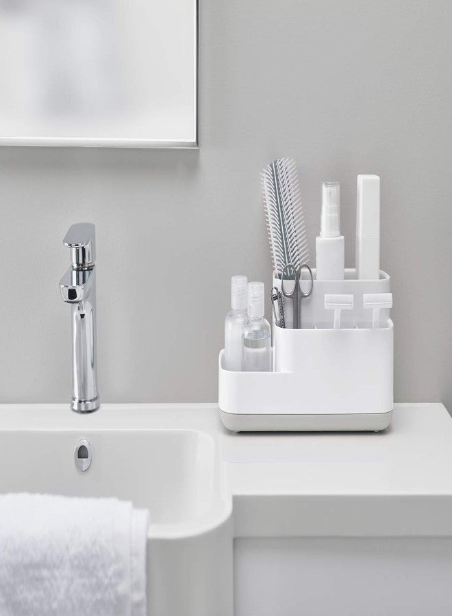 Credly Bathroom Caddy Washbasin Storage Organizer Holder for Toothbrush, Hand Wash, Moisturizer, Cosmetics, Scissors, Shaving Kit, Razor,Makeup Essential-5 Sections - Image 2
