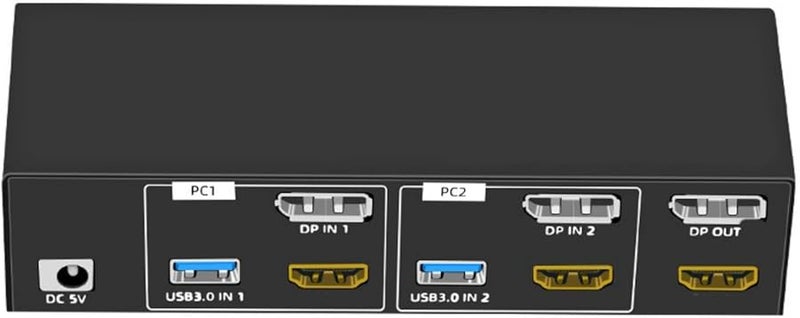 8K KVM Switch 2 Monitors 2 Computers 8K 60Hz 4 USB 3.0 Ports for Keyboard Printer - Image 2