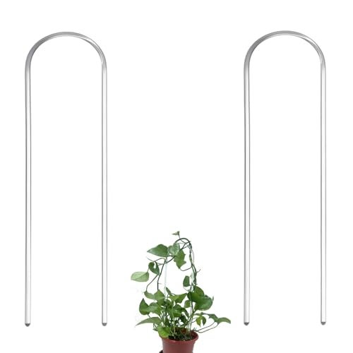 CHOUYUHE 2 Pack U-Shaped Clear Acrylic Plant Supports - 14 inches Indoor/Outdoor Climbing Vine Trellis for Potted Plants, Ideal for Ivy & Tropical Houseplants,Plant Support Hoya Trellis - Image 1