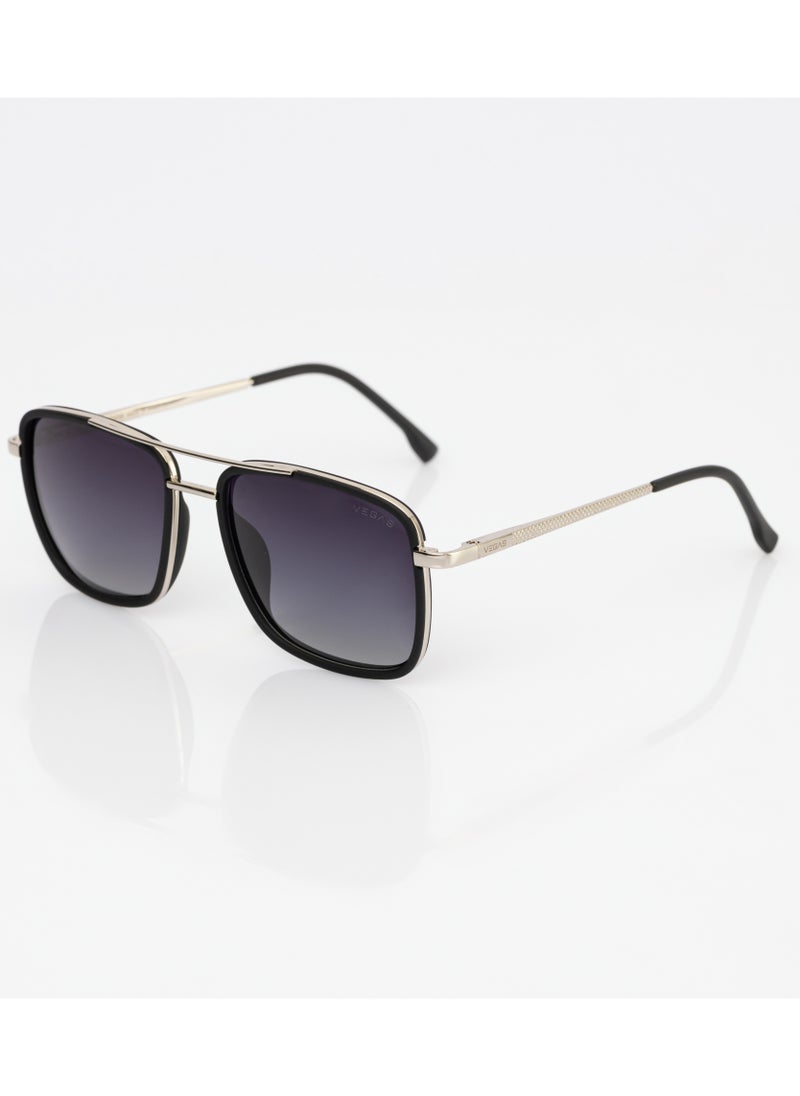 VEGAS Men's Square Sunglasses V2046 - Silver  - Image 1