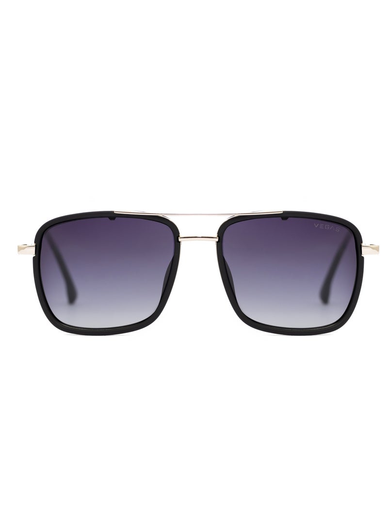 VEGAS Men's Square Sunglasses V2046 - Silver  - Image 2