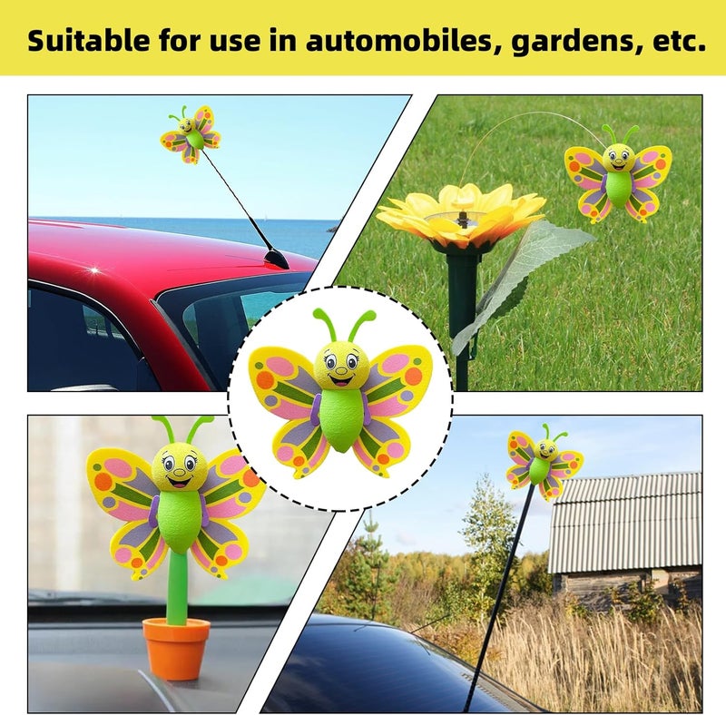 Eophmi Car Aerial Toppers,2 Pcs Colorful Car Antenna Topper,Butterfly Car Aerial Topper,Aerial Decorations Car for Car,Truck, Suv Decoration Car Aerial Balls Butterfly Shape - Image 5