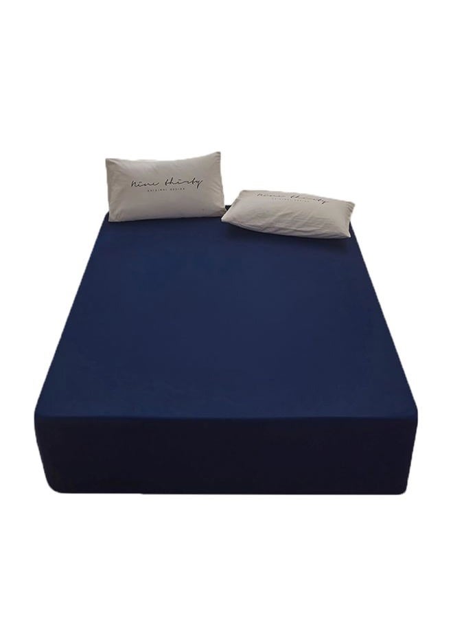 rushrushlulu Bedding Twin Size Fitted Sheet Only-Twin Size Deep Pocket Bottom Sheet Fits 15inches Bed Matress Sheet Soft and Microfiber-Easy Care Navy Blue - Image 1