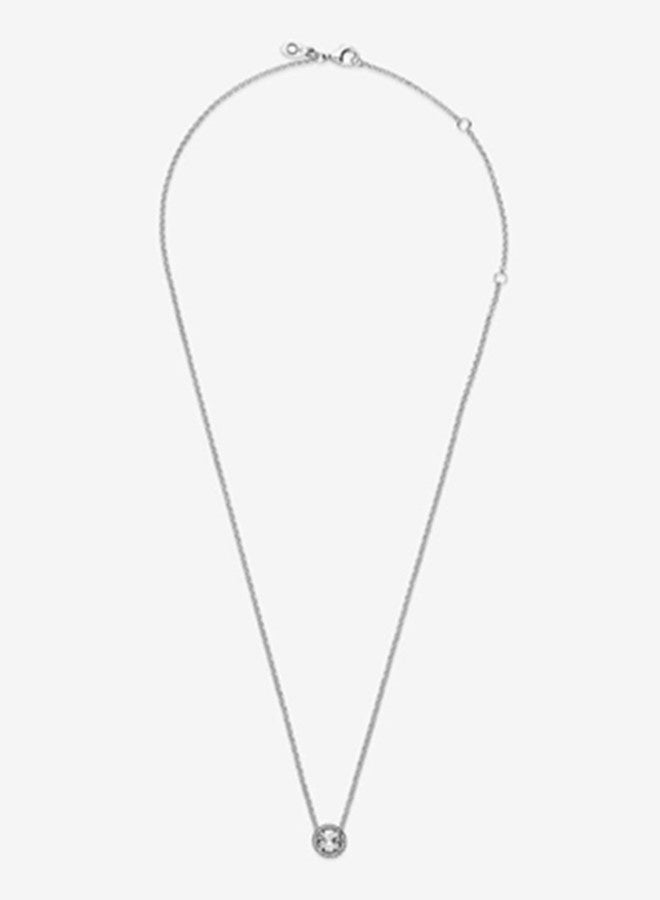 Chomel Women's Sparkling Round Pendant Corell Necklace 925 Silver 386240CZ-45 - Image 2