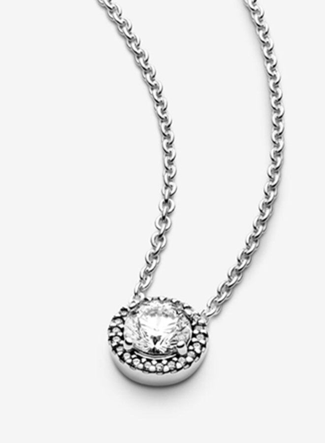 Chomel Women's Sparkling Round Pendant Corell Necklace 925 Silver 386240CZ-45 - Image 3