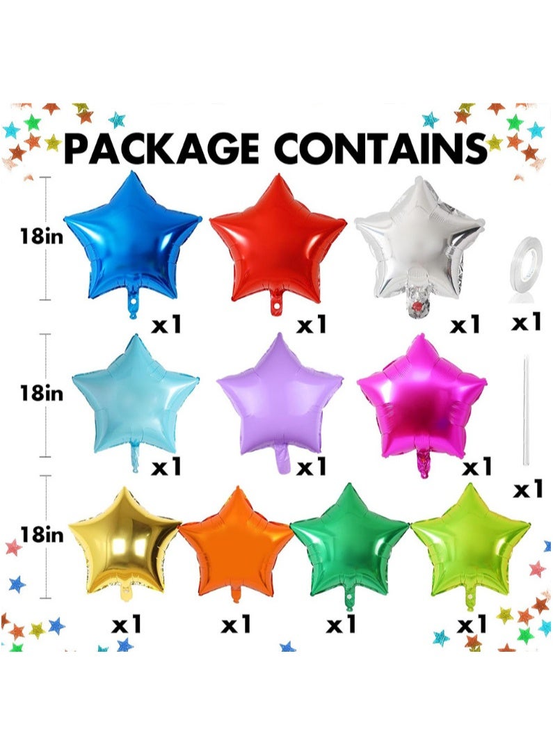 10Pcs 18-inch Five-Pointed Star Balloons For Birthday Parties and Wedding Decorations - Image 3