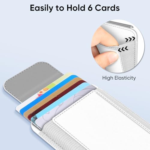 FINPAC MagSafe Wallet, Magnetic Card Wallet Holder for iPhone 17/16/15/14/13/12 Series, Safe RFID Blocking Slim Leather 6 Card Holder for Women Men, White - Image 2