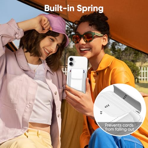 FINPAC MagSafe Wallet, Magnetic Card Wallet Holder for iPhone 17/16/15/14/13/12 Series, Safe RFID Blocking Slim Leather 6 Card Holder for Women Men, White - Image 5