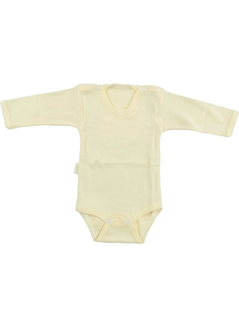 Sebi Baby Yellow Bodysuit Cotton Long Sleeve Snap Top SB157