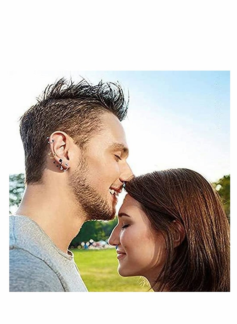 Excefore Fake Nose Ring Hoop Magnetic Septum Nose Ring Horseshoe Stainless Steel Faux Fake Nose Septum Rings Non-Pierced Clip On Nose Hoop Rings - Image 5