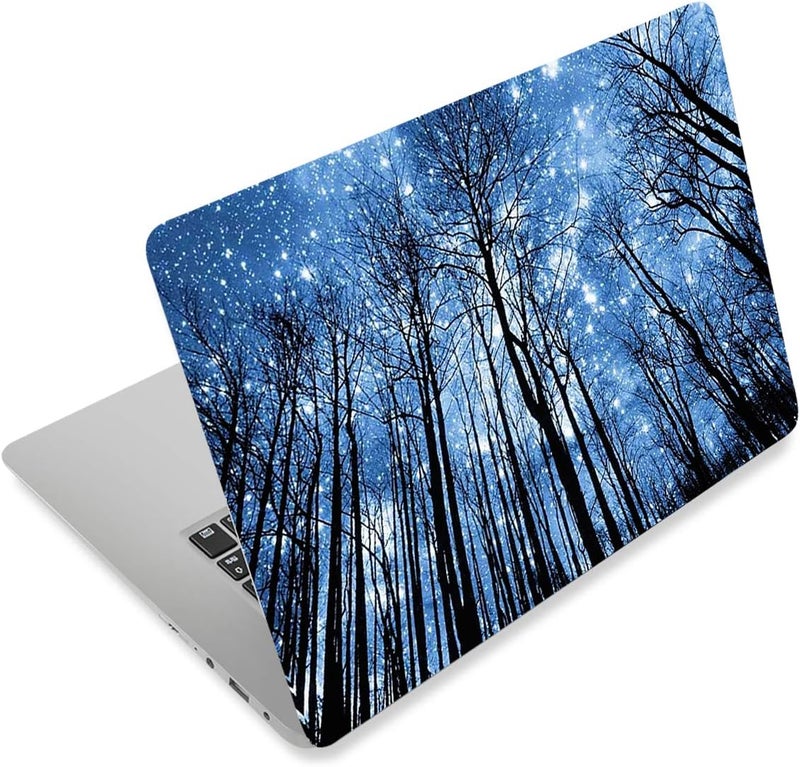 Trees and Starry Sky Stickers Decal Reusable Protector Case for 12,13,14,15 and 15.6in Laptop