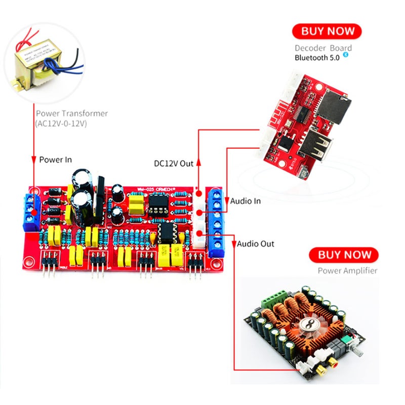 NE5532 Preamplifier Module with Treble Bass Balance Control Dual Chip Stable Audio Adjustment - Image 5