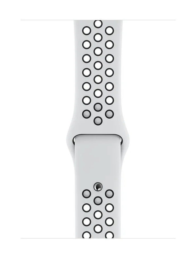 Watch Silicone Sport Watch Band Compatible with Apple Watch 38mm 40mm 41mm, (42mm Series 10 and 11) Series 9 / 8 / 7 / 6 / 5 / 4 / 3 / 2 / 1 & SE | Breathable Ventilated Replacement Strap |  White and Black - Image 2
