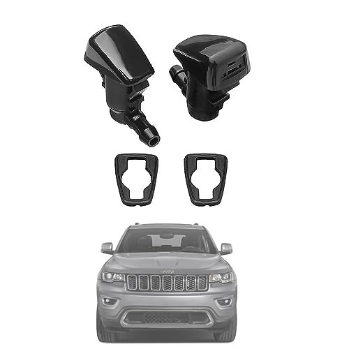 AMFRNE 68260443AA Premium Wiper Washer Nozzles Fit for 2005-2023 Jeep Grand Cherokee WK WK2 WL Windshield Washer Fluid Jet Nozzle | Easy to Install | 2 Pack, Ref 55372143AB, Grand Cherokee Accessories - Image 1