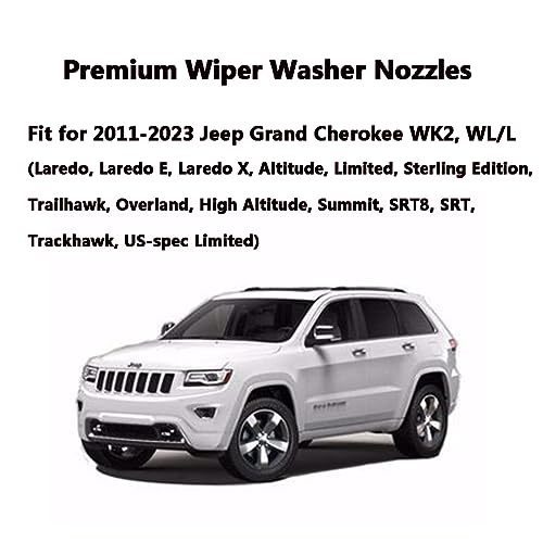 AMFRNE 68260443AA Premium Wiper Washer Nozzles Fit for 2005-2023 Jeep Grand Cherokee WK WK2 WL Windshield Washer Fluid Jet Nozzle | Easy to Install | 2 Pack, Ref 55372143AB, Grand Cherokee Accessories - Image 4