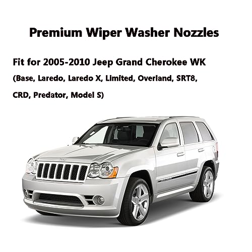 AMFRNE 68260443AA Premium Wiper Washer Nozzles Fit for 2005-2023 Jeep Grand Cherokee WK WK2 WL Windshield Washer Fluid Jet Nozzle | Easy to Install | 2 Pack, Ref 55372143AB, Grand Cherokee Accessories - Image 5