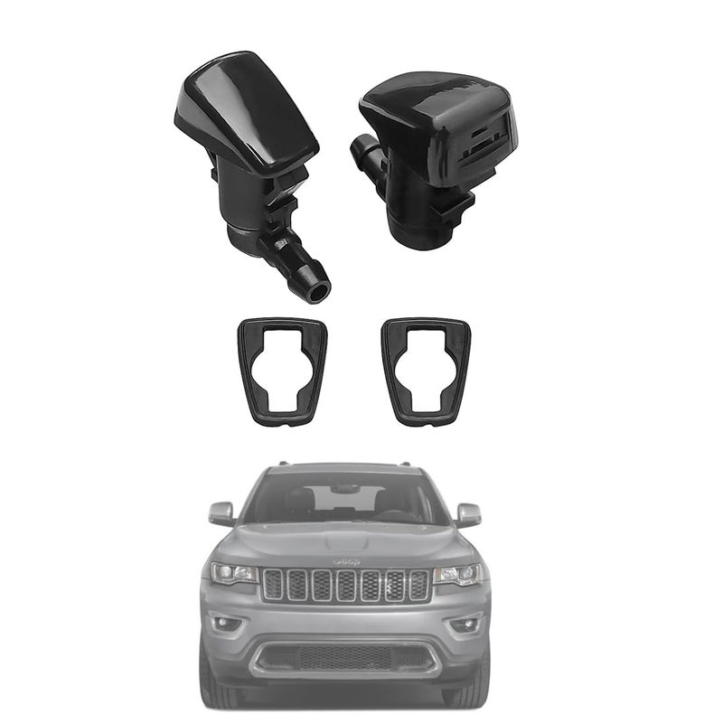 AMFRNE 68260443AA Premium Wiper Washer Nozzles Fit for 2005-2023 Jeep Grand Cherokee WK WK2 WL Windshield Washer Fluid Jet Nozzle | Easy to Install | 2 Pack, Ref 55372143AB, Grand Cherokee Accessories - Image 3