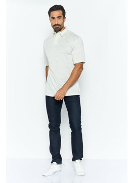 Burnside Men Regular Fit Heather Short Sleeve Polo Shirt, Light Grey  - Image 4