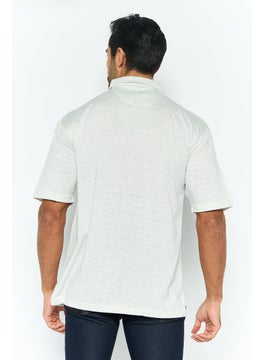 Burnside Men Regular Fit Heather Short Sleeve Polo Shirt, Light Grey  - Image 3