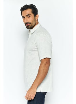 Burnside Men Regular Fit Heather Short Sleeve Polo Shirt, Light Grey  - Image 2