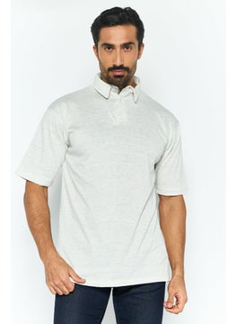 Burnside Men Regular Fit Heather Short Sleeve Polo Shirt, Light Grey  - Image 1