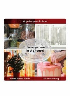 Y&D Lazy Susan Turntable Organizer for Table Kitchen Countertop Pantry Cabinet Spices Makeup TV Rotating Swivel Base Clear Acrylic Plates, 20 lb Load Capacity 2 Pack  - Image 5
