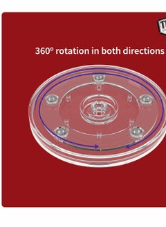 Y&D Lazy Susan Turntable Organizer for Table Kitchen Countertop Pantry Cabinet Spices Makeup TV Rotating Swivel Base Clear Acrylic Plates, 20 lb Load Capacity 2 Pack  - Image 2