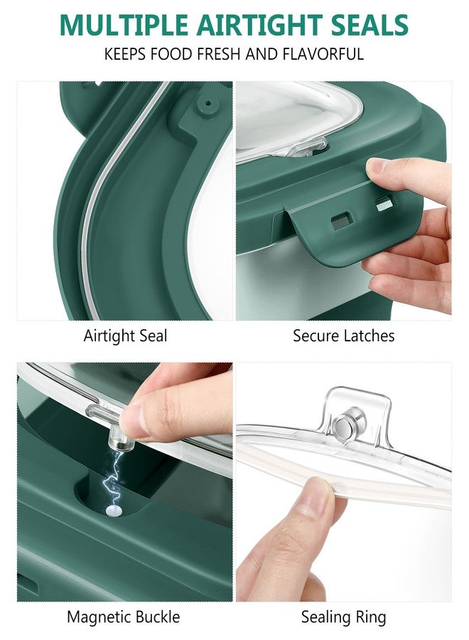 ANVS 20Lbs Collapsible Dog Food Container with Airtight Lids, Wheels, Scoop and 2.5L Small Pet Food Storage Container (Sap Green) - Image 3