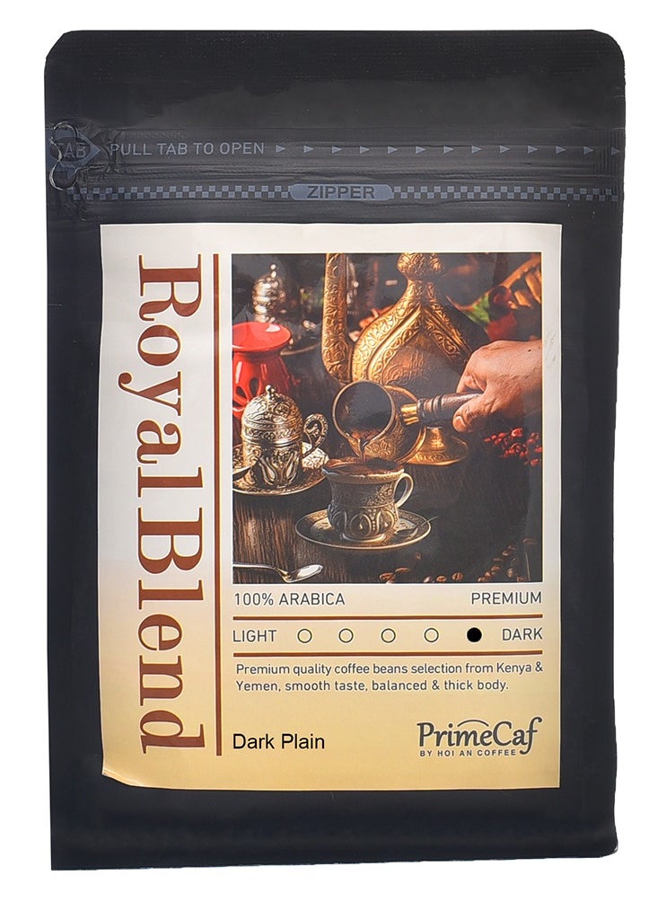 PrimeCaf Royal Blend Turkish Coffee 100% Arabica, Dark Roasted, Plain, 250 gm  - Image 1