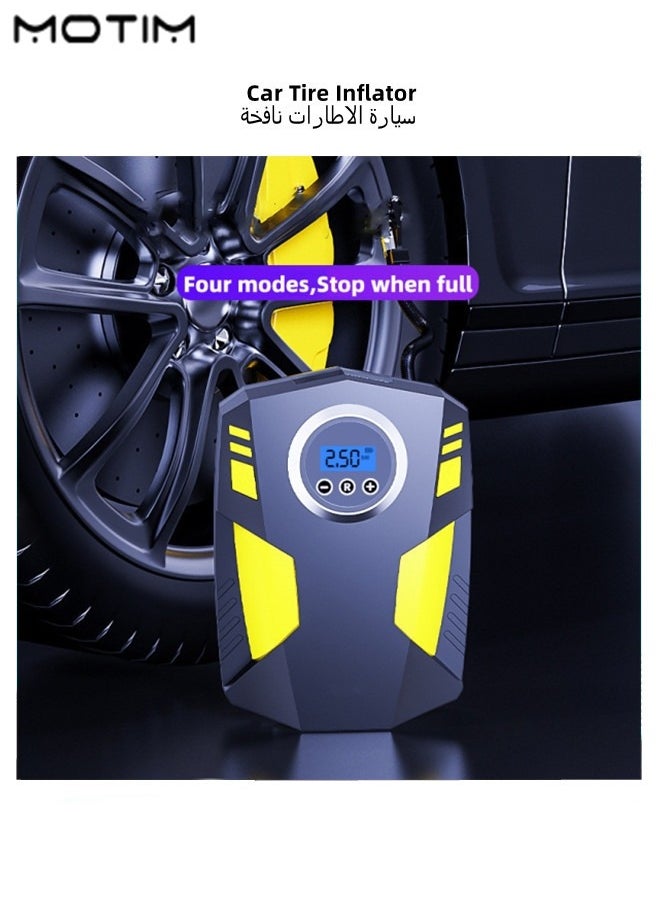 Motim Tire Inflator Portable Air Compressor DC12V 3M Corded Air Pump with 100PSI Digital Tire Pressure LED Light 3 Nozzle Adaptors for Car Bike Ball  - Image 1