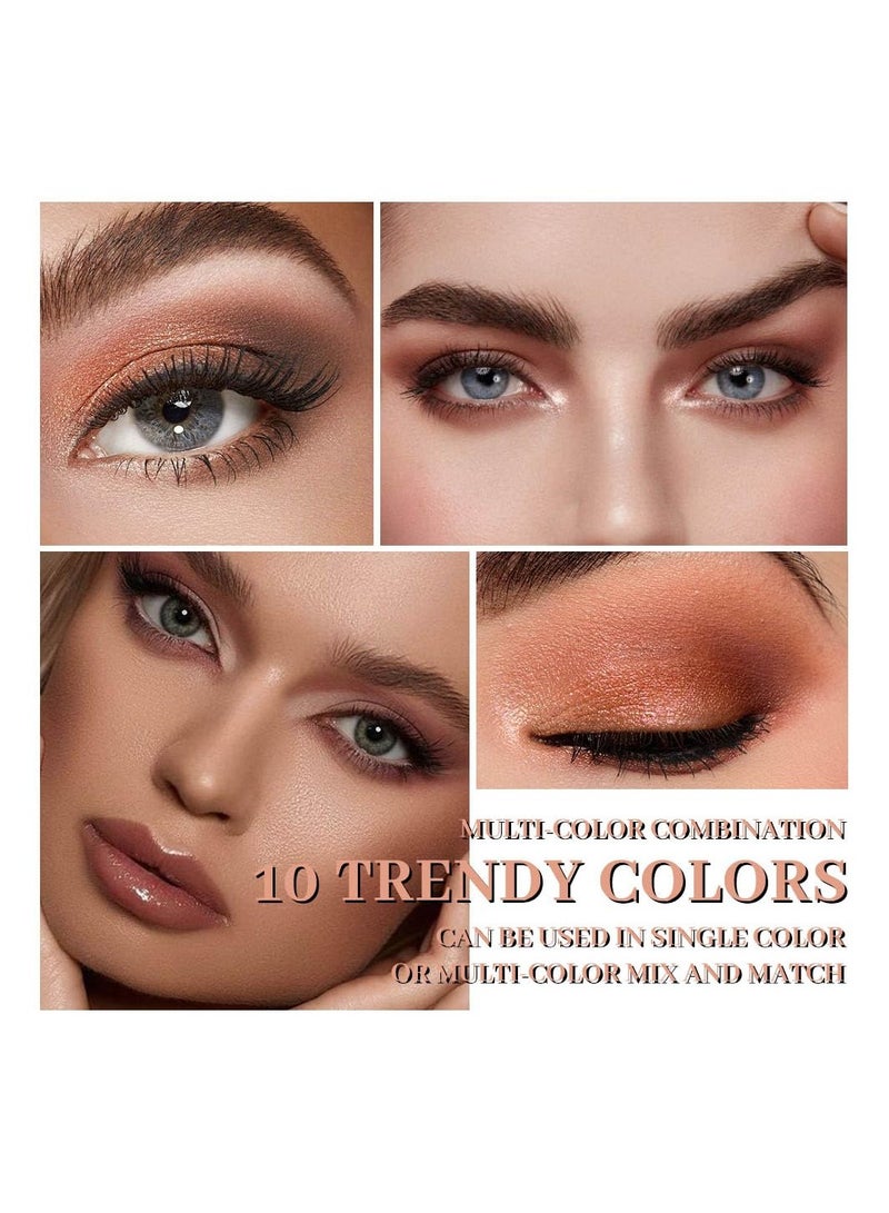 10 Color All-in-One Makeup Palette with Mirror Highly Pigmented for Natural Warm Nude and Bronze Looks Perfect for Conceal Contour Blush Eyeliner and Eyeshadow - Image 4