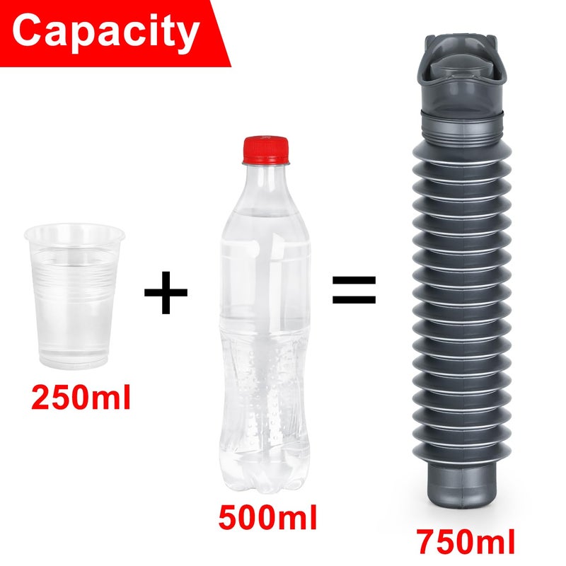 SlogPith Pee Bottles For Men,Collapsible Urine Bottle With Disposable Replacement Bags,Car Pee Bottle For Men And Women,750ml,Leakproof,2-Piece Set Emergency Urinal For Road Trips,Traffic Jams And Camping - Image 3