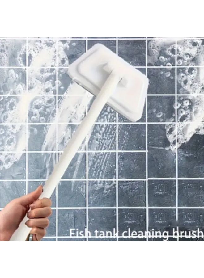 4 Piece Multi Functional Bathroom Floor And Wall Cleaning Tool With Detachable Sponge Long Handle For Toilet Tile Shower And Wall Cleaning No Power Required White Household Cleaning Brush Set - Image 2