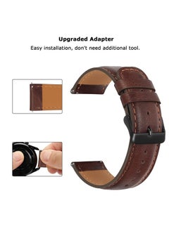 Tasikar 22mm Leather Straps Compatible with Samsung Galaxy Watch 3 45mm/Watch 46mm Strap, Genuine Leather Replacement Bracelet Band Compatible with Huawei Watch 3/3 Pro/GT 2, Gear S3, 22mm, Dark Brown  - Image 4